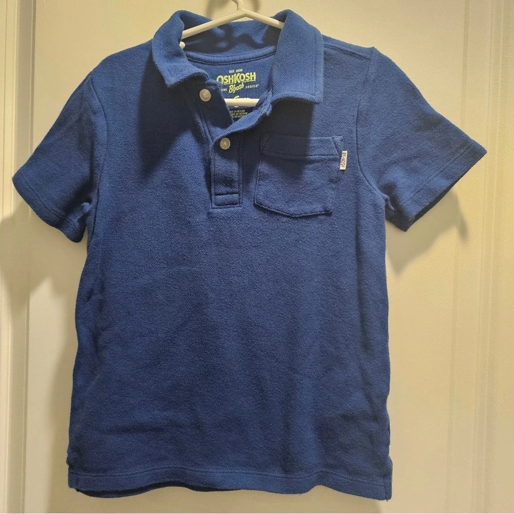 sz6 Oshkosh Bgosh Blue Polo‎ Shirt Easter Church Vacation Spring Summer School